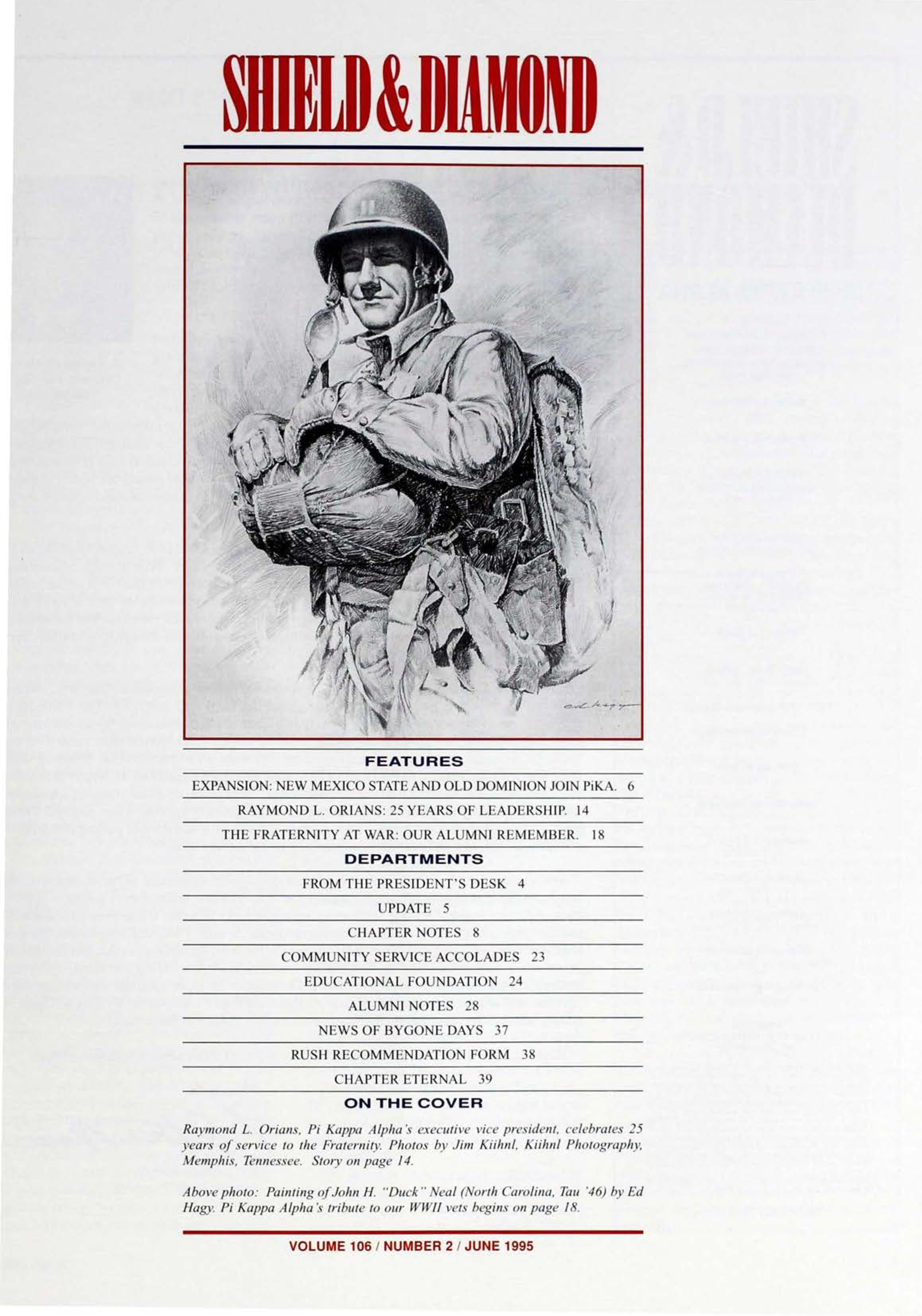 Shield & Diamond, Vol. 106, No. 2, Table of Contents